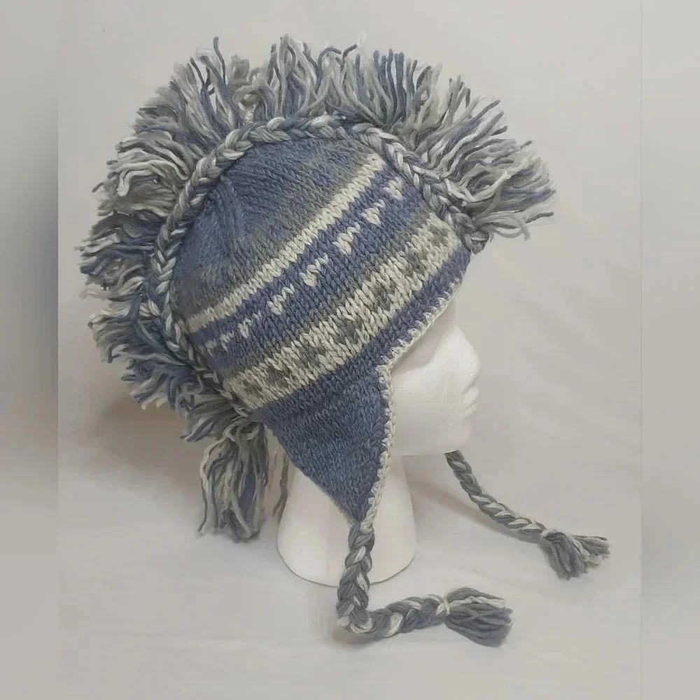 Handmade Wool Mohawk Hat, Made in Nepal
